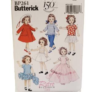 Butterick 150 Anniversary 18 Doll Clothes Sewing Pattern UNCUT BP261 Retro 50s